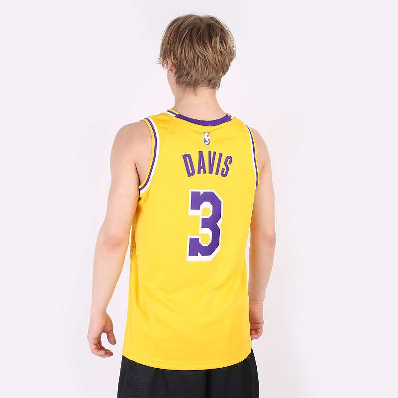 мужская желтая майка Nike Anthony Davis  NBA Lakers Icon Edition 2020 CW3669-728 - цена, описание, фото 2